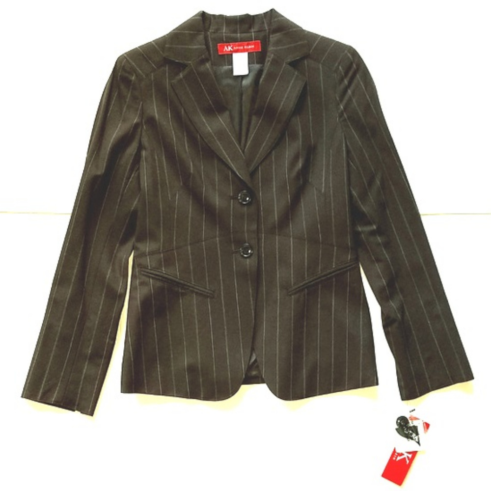 AK Anne Klein Chocolate Wool Jacket Size 2